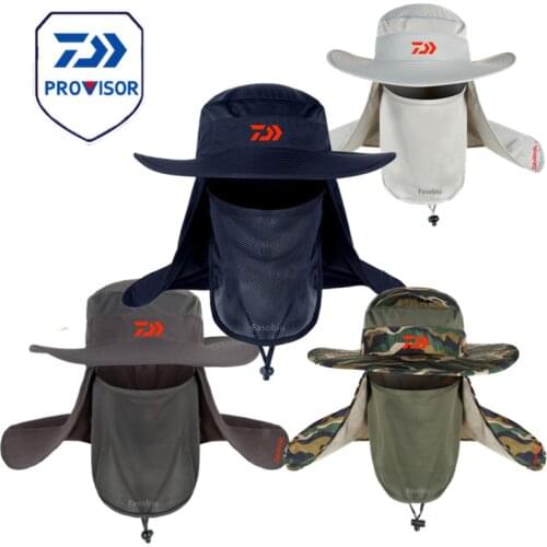 2021 Summer Daiwa Cap Fishermans Hats for Mens Cotton Bucket Hats Fisherman Hat Outdoor Climbing Boonie Camouflage Fishing Hat