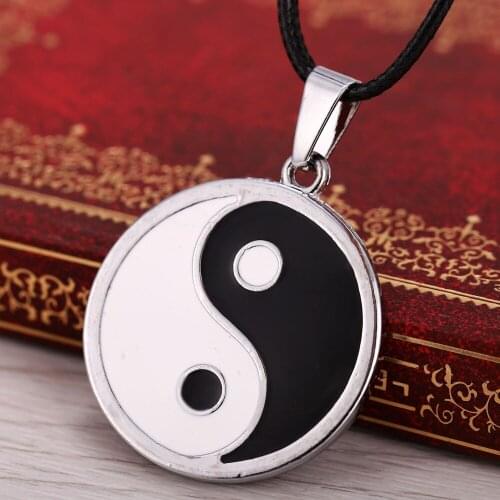 24 Pcs/Lot Hinata House Chaos Charms Fantastic Ying Yang Pendant Taiji Bagua Charm Tai Chi Diagram Necklace Bulk Wholesale