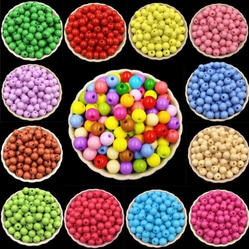 20PCS 10mm Acrylic Spacer Beads Round Loose Beads For Jewelry Making Necklace Bracelet Earring Accessorie