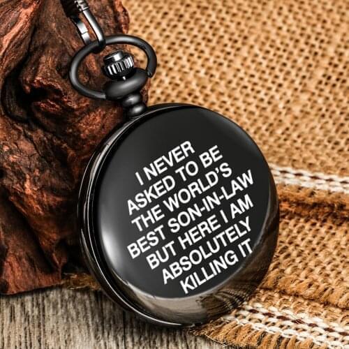 Being My Son Is Really Het Only Gift You Need Text Pattern Meaningful Male Pocket Watch Simple Quartz Dial Comfortable Pendants