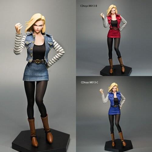 Cdtoys m013 1/6 Android 18 Vest Skirt Set Female Soldier Clothes Fit 12'' Action Figure Body Dolls