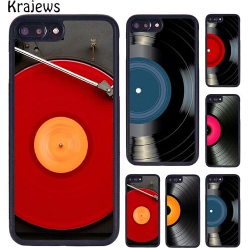 Krajews Black Vinyl Record Player Phone Case For iPhone 5 6S 7 8 Plus 11 12 Pro X XR XS Max Samsung Galaxy S6 S7 S8 S9 S10