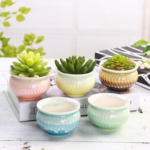 Succulent Flower Pot Ceramic Green Plant Retro Stoneware Plant Small Flower Pot Home Flower Pot Office Flower Pot Gardening