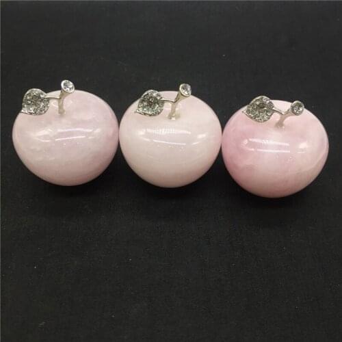 Energy crystal cute natural stones and minerals pink rose crystal apple figurine as Christmas gift or wedding gift for guests