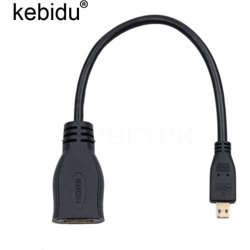 Kebidu Male to Female Micro Cable Converter Cord to HDMI-compatible for Gopro Hero 4/ 3 /3 plus/Xiaomi yi Action Camera