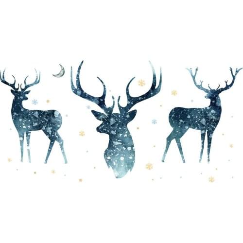 Creative Snowflake Elk Wall Sticker Living room bedroom window glass decoration home new Year wallpaper Mural Christmas stickers