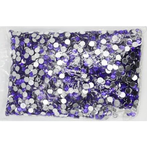 Tanzanite Color 1.5~12mm Flat Back Round Acrylic Rhinestones Beads,3D Acrylic Nail Art / Garment Decoration