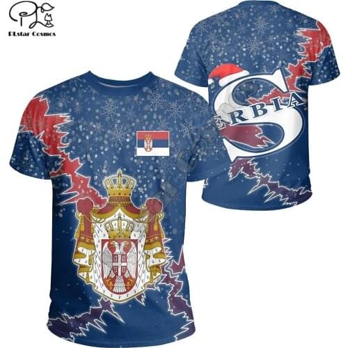 PLstar Cosmos Newest Serbia Symbol 3D Print Fashion Summer T-Shirts Flag Short-Sleeve Tee Men/Women Hip Hop Casual Streetwear S4