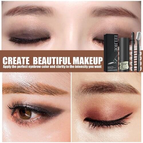 One Step Eyebrow Stamp Shaping Kit 10 Kind Eyebrow Stencil Shaping Makeup Kit Eye Brow Gel Stamp Perfect Eyebrow in Seconds