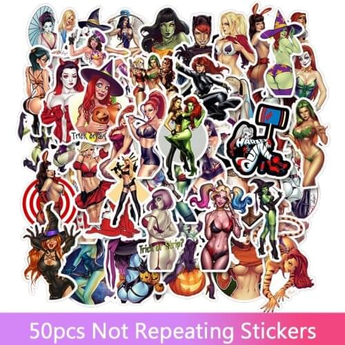 50Pcs/pack Demon Sexy Retro Girl Graffiti Stickers For Laptop Computer Luggage Box Skateboard Motorcycle Popular Style Stickers