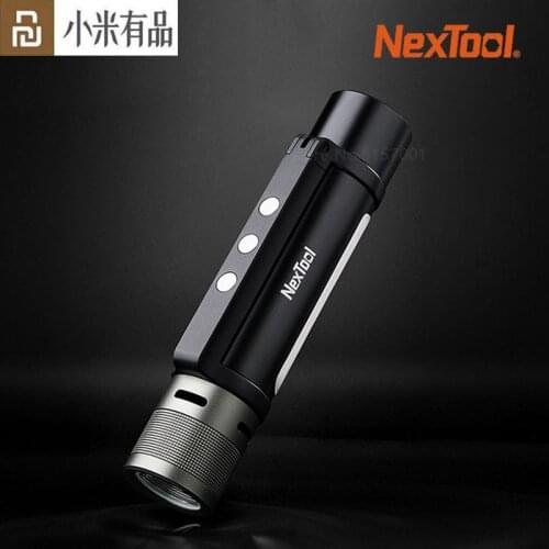 Youpin NexTool 6 in 1 Outdoor LED Flashlight Camping Lamp Waterproof Torch Telescopic Zoom Night Emergency Signal Warning Light