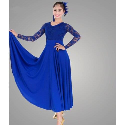 2017 New ballroom dance dress lace long sleeves dress ballroom dress