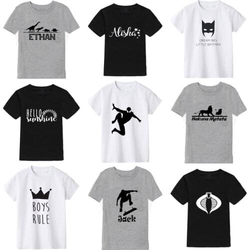 2021 New Four Seasons Casual Fashion Childrens Pure Cotton Cartoon Anime T-Shirt Boy Clothes Girl Clothes Kids T-Shirt 18M-10Y