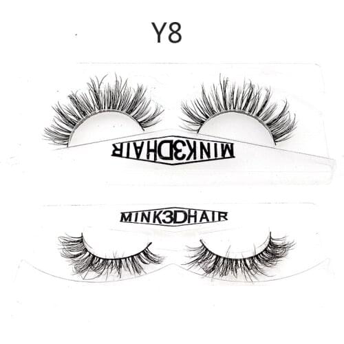 NEW HBZGTLAD 3D Mink Hair False Eyelashes Wispy Cross Eye Lashes Fluffy Handmade Extension Mink Eyelashes