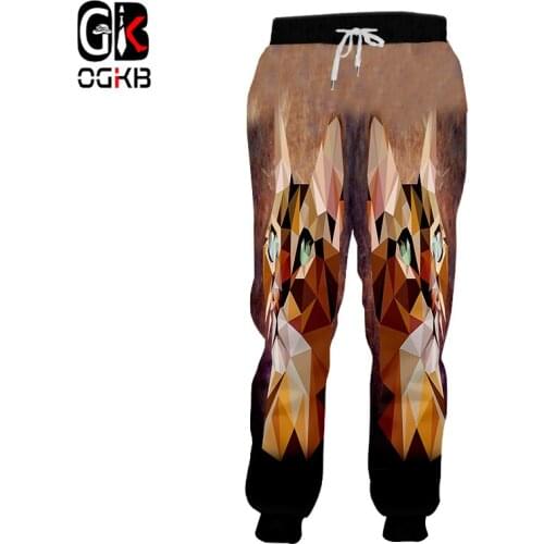 OGKB Jogger Pants Homme Fashion Long 3D Trousers Print Diamond Cat Streetwear Oversized Garment Man Autumn Spring Sweatpants