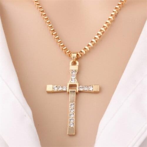 Toledo Fast & Furious Cross Necklace Pendant Mens Necklace with Costume Sweater Chain Pendant Necklace