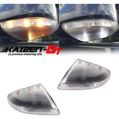 Switchback LED Side Mirror Lights Amber Turn Signal Light w/ White LED Parking Light For 2009-2014 Dodge Ram 1500 2010-2014 2500