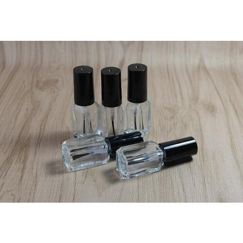 Free shipping 3ml 10/20/50pcs/lot Transparent Glass Nail Polish Bottle,Empty With A Lid Brush Cosmetics Packaging Nail Bottle