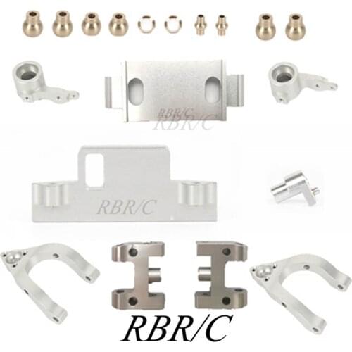 RBR/C WPL D12 Four-Wheel Drive RC Micro Truck Car Upgrade DIY Accessories Parts CNC Metal Upper Lower Swing Arm Steering Cup Set