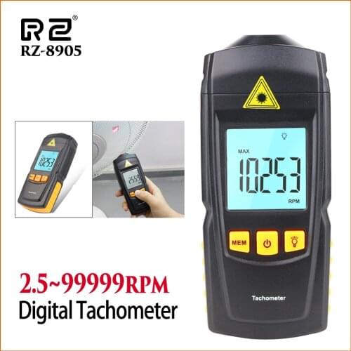 RZ Auto Tachometer Handheld Tachometer Digital Electronic Mini Laser Tachometer Rpm Portabel 2.5-99999rpm Laser Tachometer