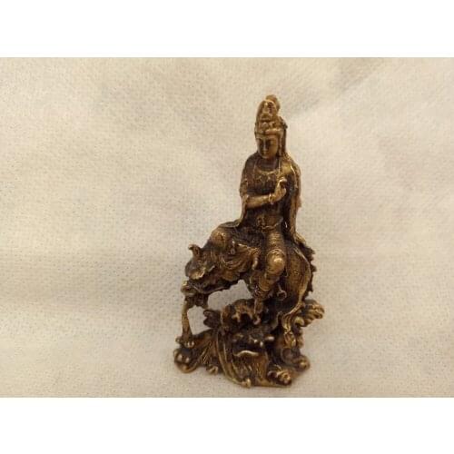 Collectable brass sculpture Palmar sculpture Guanyin Dragon