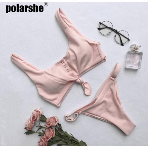 Sexy Bikini Set Push Up Swimwear Women Padded Bandage Swimming Suit Solid Bikini Set Beach Wear Swimming Set 2021