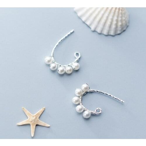 MloveAcc Hot Sale Trendy Pearl Hook Earrings for Women Fashion 925 Sterling Silver Jewelry