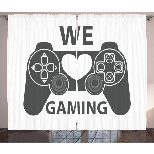 Kitchen Curtain Kids Game Theme Window Curtains Home Decor Living Room Curtains Gaming Controller Bedroom Window Drapes