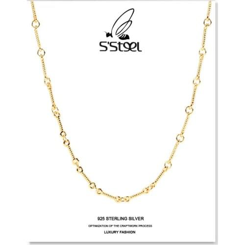 SSTEEL Trendy Necklace For Women 925 Sterling Silver Minimalist Personalized Chain Necklaces Colar Prata 925 Feminino Jewelry