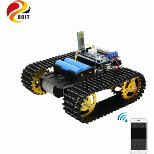 T101 Bluetooth/Handle/WiFi RC Control Robot Tank Chassis Car Kit with UNO R3 Development Board+ Motor Driver Board DIY Toy