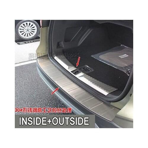 FOR 2013-2016 FORD ESCAPE KUGA OUTSIDE + INSIDE REAR BUMPER PROTECTOR TRIM COVER