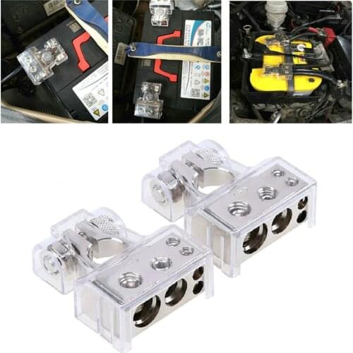 1 Pair Car Battery Connector Terminal Clamp Metal Alloy Positive Negative Car Truck Auto Vehicle Parts Battery Terminals