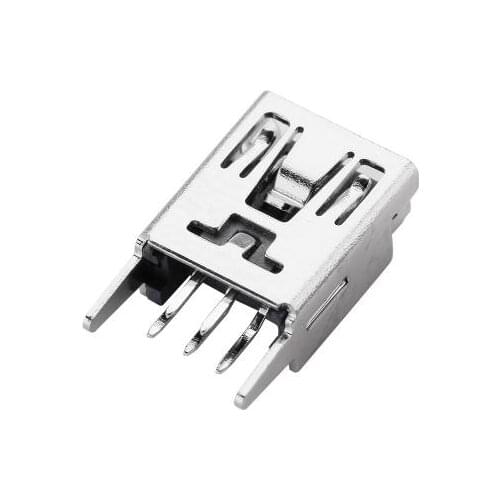 10PCS Mini USB Type B Female 5 Pin DIP 2 pin Vertical Leg PCB Socket Connector