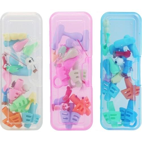 16pcs/set Pencil Grips Pencil Caps Children Students Writing Aid Grip Set Writing Posture Correction Tools