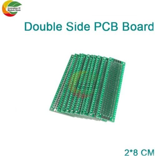 Double Sided Prototype PCB Breadboard 2x8 cm FR4 Glass Fiber 20x80 mm Diy Kit Tinned Universal Circuit Expansion Board Module