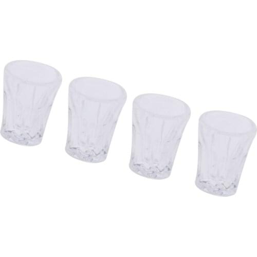 4 Pieces Dollhouse Mini Tableware Decor Plastic Drinks Water Cups