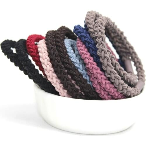 5pcs/set Female hair accessories elastic hair bands strong durable scrunchie Woven twist dia 5.5cm