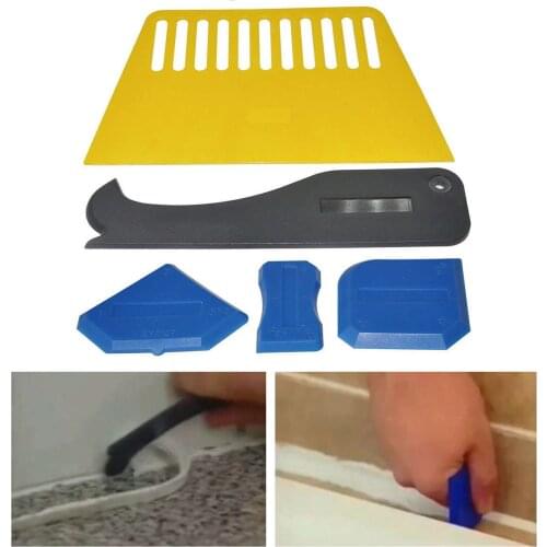 5pcs 1set Plastic Sealant Spreader Spatula Scraper Cement Caulk Removal Tools Set New