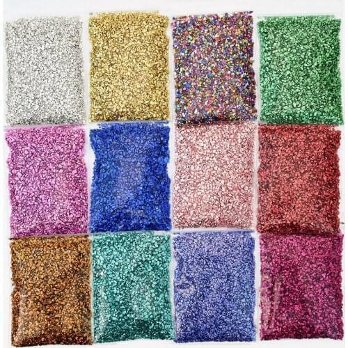 50g 3D Nail Art Glitter Powder Irregular Color Metal Broken Stone Sequins DIY Nail Shell Glitter For Manicure Stones Glitter