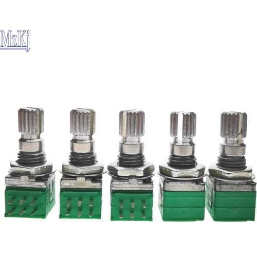 50PCS New RD097-15MM Taiwan High Precision Duplex Potentiometer 10K 20K 50K 100K B10K B20K B50KB100 DIP6
