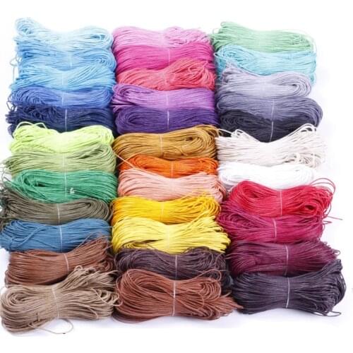 80 Yard/lot 1mm Cotton Waxed Cord Thread Multi Colors Braided Shamballa Beading Cord String Fit DIY Bracelets Jewelry Making