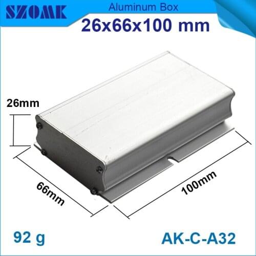 4pcs/lot szomk aluminium housing enclosure for electronic brushed switch cover case 26x66x100mm