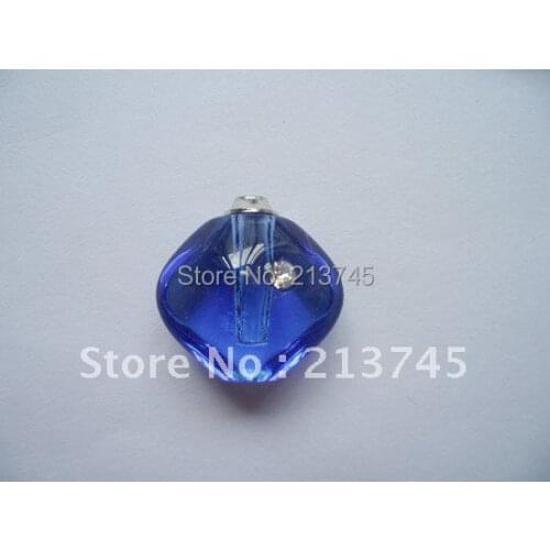 Freeshipping Blue Rhinestone Glass Essential Oil Pendant/ Vial Pendants Jewelry Findings
