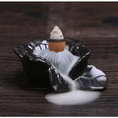 Incense Or Burners Creative Home Decor Lotus Burner Ceramic Censer Backflow Incense Cones Incense Stick Burner