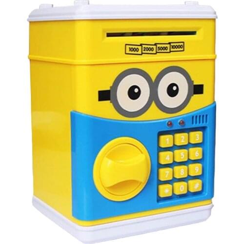 Kids cat money box Cute Cartoon ATM Bank Money Saving Box Piggy Bank Safe Locks Panda Smart Voice Prompt Money Piggy Box