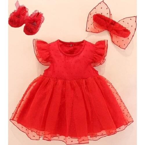 Baby Baptism Dress 2019 Red New Born Baby Girls Infant Dress Vestidos Bebe White Christening Dress For Baby Girl 3 6 9 Months