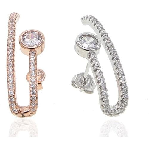 France simple design bar charm with single cz stone tiny bar geometric fashion women gift minimal delicate classic earring