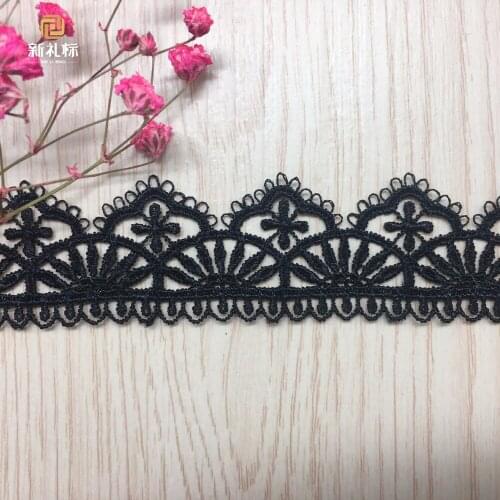 Hot Sale New Arrived 15Yards Black Lace Fabric Ribbon Cotton Lace Trim Sewing Material For Home Curtains Garment Accessories DIY