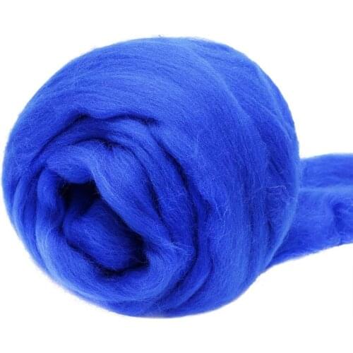 Imzay 3.53oz Wool Roving Yarn, 100% Pure Wool, Chunky Yarn, Spinning Wool Roving for Needle Felting Wet Felting DIY（dark blue