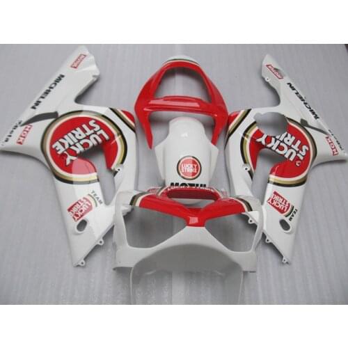 Complete Injection Fairing kits for Kawasaki NINJA ZX 6R 2003 2004 zx6r 03 04 red LUCKY STRIKE motorcycle fairings set HK22